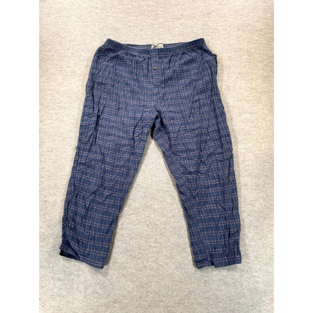 Northwest Territory Flannel Pajama Pants Mens XL Blue Plaid Cotton Elastic Waist